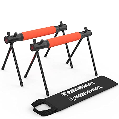 Rubberbanditz Parallette, Parallel Bars & Dip Station | At Home Gym Workout Equipment, L-Sit Bars & Calisthenics Equipment for Home. Perfect for Push Ups, Dips, Handstands & Gymnastics. - color: Collapsible & Portable