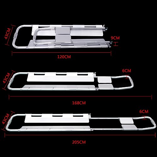 Aluminum Alloy Folding Stretcher, Emerncy Spine Board with Safe Str - Lightweight Mcal Stretcher for First Aid & Trauma Response