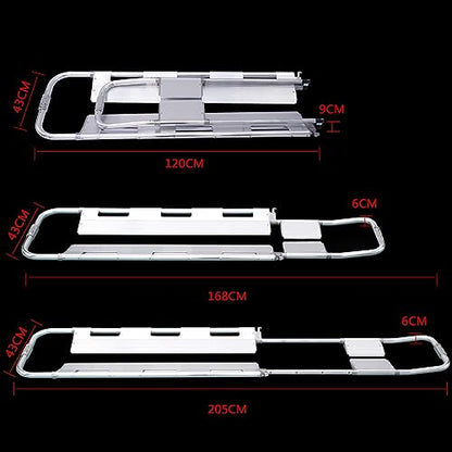 Aluminum Alloy Folding Stretcher, Emerncy Spine Board with Safe Str - Lightweight Mcal Stretcher for First Aid & Trauma Response