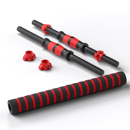 Dumbbell Handle Set, Dumbbell Bars 13.8/15.7/18.5/20.1 inches (35/40/47/51 cm), Suitable for 1 inch Wide Weight Plates, Home Gym Strength Training Accessories