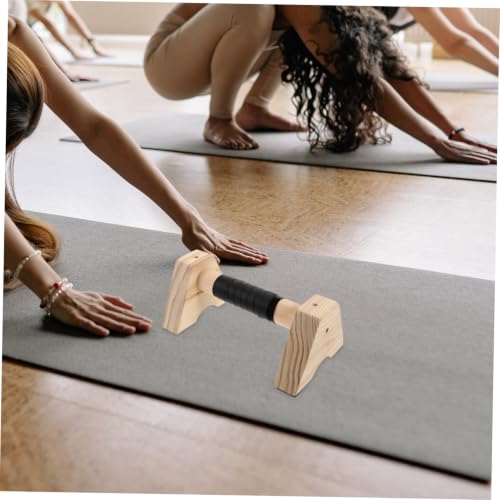 Wooden Push up Bars Parallettes Beech Wood Pushup Handles Non-slip Strength Training Gym Equipment for Men and Women Home Workout Calisthenics Stand 30cm Pair