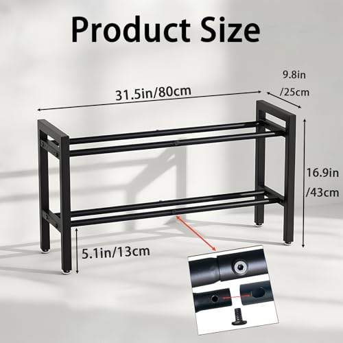 Dumbbell Storage Rack, Weight Rack for Dumbbells, 2 Tier Adjustable Kettlebell Rack Shelf Weight holder for Home Gym Heavy-Duty Space-Saving (Rack Only)