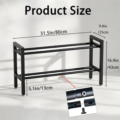 Dumbbell Storage Rack, Weight Rack for Dumbbells, 2 Tier Adjustable Kettlebell Rack Shelf Weight holder for Home Gym Heavy-Duty Space-Saving (Rack Only)