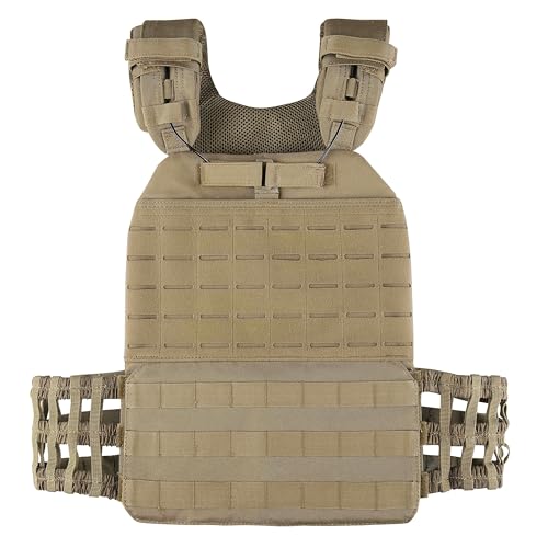Weighted Vest For Men Workout Adjustable Strength Training Vests for Workouts Running Endurance Women Gym Fitness Weight Clothing - color: Brown（Vest Only）