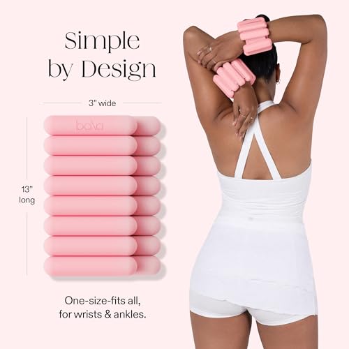 Bala Bangles Wrist & Ankle Weights for Women & Men, Home Gym Equipment - color: Blush, size: 3 LB