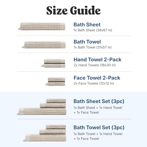 ONSEN Supima® Waffle Bath Towel, Large, Quick Dry Lint Free 100% USA Cotton, Lightweight Absorbent Bath Towel, 31x57 in (Oatmeal, 1x Bath Towel) - color: Oatmeal, size: Bath Towel