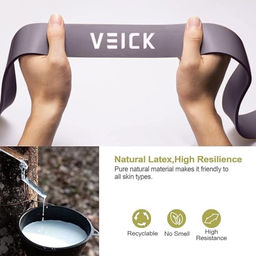 VEICK Pull Up Assist Resistance Bands for Home Gym - color: Green/Purple Set of 4 + Hand Grip Pads
