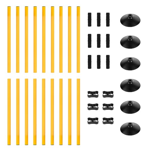 2.6FT Speed Agility Training Hurdles Set Adjustiable Height Jumping Hurdles Soccer Agility Poles for Beginner and Student - style: Pack of 3