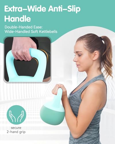 Soft Kettlebell - Cushioned Impact-Resistant Base and Anti-Slip - color: Green