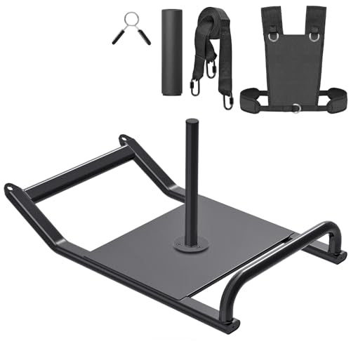 Dolibest Weight Sled, Fitness Sled, Workout Sled for Fitness Strength Training and Speed Improvement, Push-Pull Prowler Training, Suitable for 1-2" Weight Plates, Black