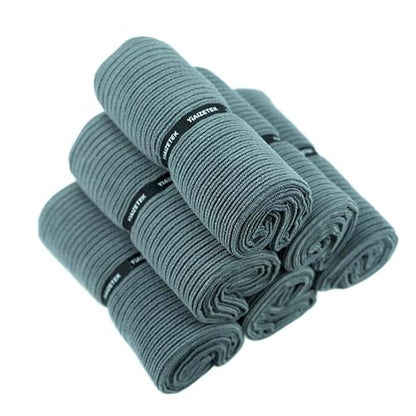 Microfiber Gym Towels with Snap Straps, Yoga Towel for Home and Gym, 16 Inch x 28 Inch, 6 Pack (Grey, 16" x 28") - color: Grey