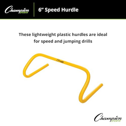 Champion Sports Speed Hurdles – Lightweight Adjustable Agility & Jump Training for Athletes - Speed & Stride Drills, Soccer, Football & Track - style: 6" Yellow (Single Hurdle)