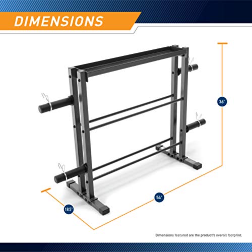 Marcy Weight Storage Organizer Racks for Dumbbells, Kettlebells, Weight Plates - color: Dark Grey Combo Weight Rack