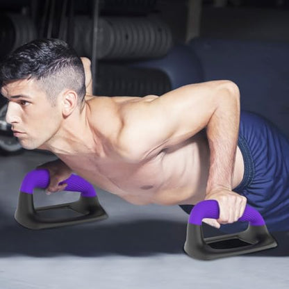 Push Up Bars, Ergonomic Pushup Handles for Home Gym Training - color: B: Blue Purple