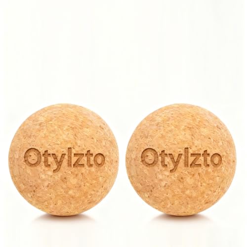 2Pcs Massage Lacrosse Balls Natura Cork for Myofascial Release, Trigger Point Therapy, Muscle Knots, and Yoga Deep Tissu Therapy