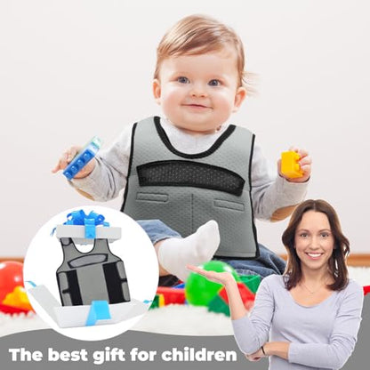 Weighted Vest for Kids Including 6 Removable Weights, (Large, Ages 10+) - color: Grey, size: Large