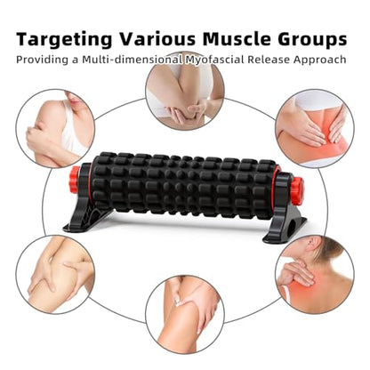 XL IT Band Firm Foam Roller with Resistance Holder - 17 inches - Exercise Roller for IT Band Issues, Deep Tissue Muscle Massage, Muscle and Back Roller for Fitness, Gym Equipment (Black) - color: Black