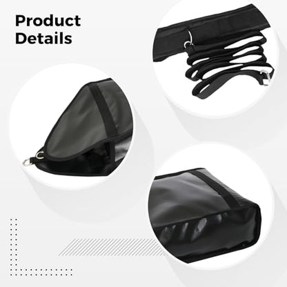 Weight Sled for Running Speed Training with Adjustable Belt and Sandbags, PVC Leather Drag Bag, Size 22.44 X 11.81 in / 57 X 30 Cm