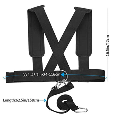 INOOMP Harness Trainer Power Sled Workout Harness Tire Pulling Harness Physical Training Resistance Rope Kit for Improving Stamina Agility Strength