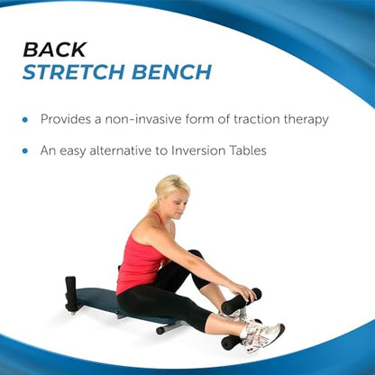 Stamina Products InLine Back Stretch Bench System, Decompress Spine and Joints for Inversion Traction Therapy, Blue Gray | Up to 250 lbs Weight Capacity; No Inversion Decompression fitness equipment