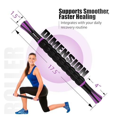 Post Liposuction Massager Stick, Lymphatic Drainage Massager, Post Lipo Surgery, Quality Material, Ridges & Grooves, Post-Op Recovery, Leg Cramps, Ideal Liposuction Recovery Supplies, Luxadar (Purple)