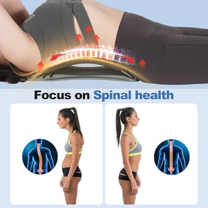 Back Stretcher Massager for Lower Lumbar Pain Relief, Multi-Level Adjustable Stretching Device, Lumbar Support, Back Pain Relief Support, Spine Decompressor Cracker Board
