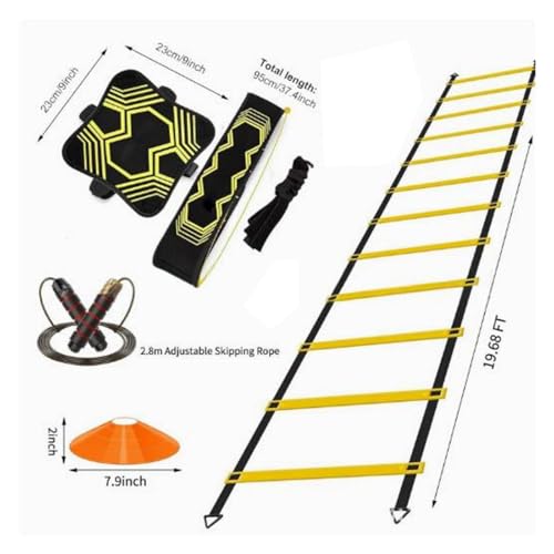 Football Footwork Training Gear Portable Soccer Training Equipment Set Multipurpose Speed Ladder and Cone Set for Children