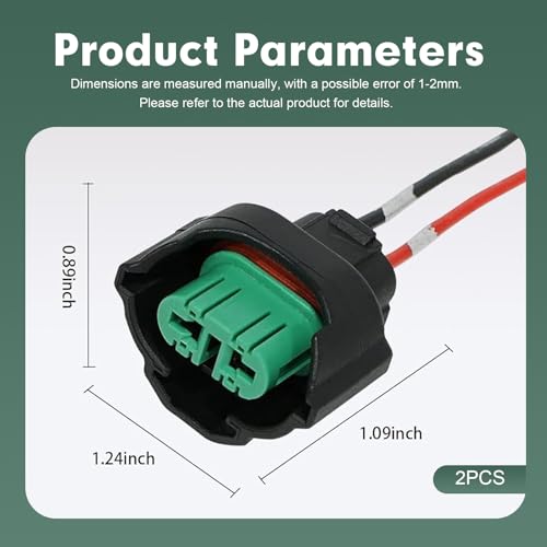 2PCS H11 H8 881 Female Adapters Wiring Harness Sockets, Car Light Wiring Harness Pigtail Connector, Vehicle Lighting Modification Accessories, Universal for Most Cars (Black)