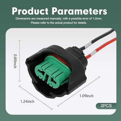 2PCS H11 H8 881 Female Adapters Wiring Harness Sockets, Car Light Wiring Harness Pigtail Connector, Vehicle Lighting Modification Accessories, Universal for Most Cars (Black)
