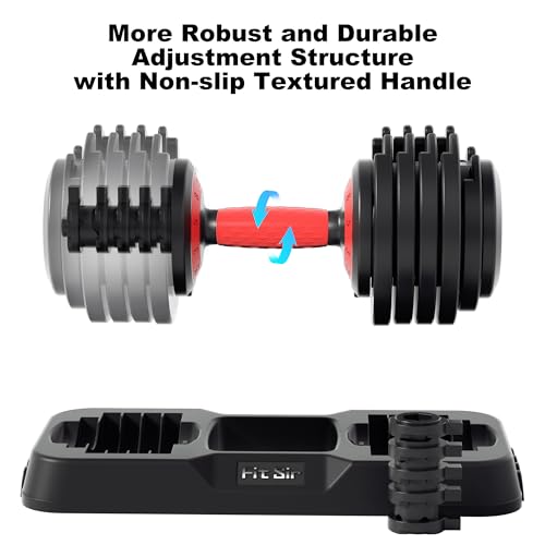 Adjustable Dumbbell Set, 10-in-1 25LB/55LB/90LB Ajustable Dumbbells with Safe Locking System, Enclosed Storage Tray, 1 Sec Fast Adjustment, Comfortable Non-Slip Textured Grip, Suitable for Home Gym Workouts Men and Women