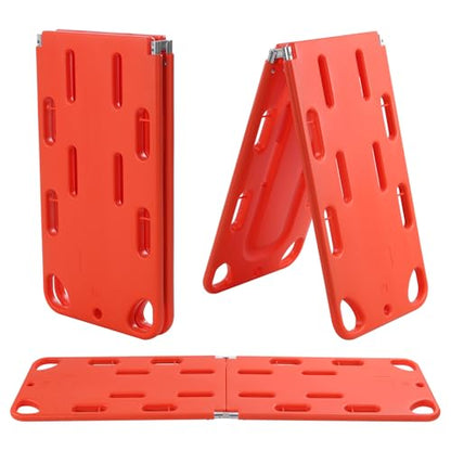 Two-Fold Spine Board Stretcher with Adjustable Seat Belt Medical Stretcher Weight Capacity 350lbs/159KG Rescue Board for Patient Transport Rescues 19.68x73.62in