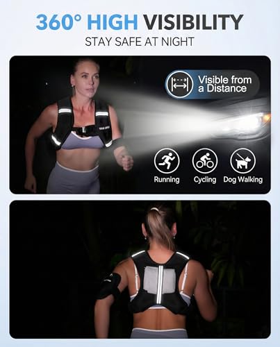 Weighted Vest for Men Women, 6/8/12/16/20/25lbs with Detachable Phone Pouch - color: Black, size: 25LB