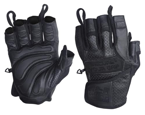 Elite Leather Gym Gloves – Grip & Comfort Design for Weightlifting, Powerlifting, Bodybuilding & Strength Training Workouts for Men & Women - color: Black, size: X-Small