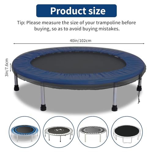 Mini Trampoline Cover,40 In Rain Waterproof Fitness Protective Round Acessories Covers,Dustpoof Jumping Bed Replacement Sunproof Shade,for Adults/Toddler,Indoor/Outdoor,Not Spring Mat (Black)