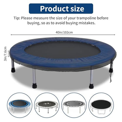Mini Trampoline Cover,40 In Rain Waterproof Fitness Protective Round Acessories Covers,Dustpoof Jumping Bed Replacement Sunproof Shade,for Adults/Toddler,Indoor/Outdoor,Not Spring Mat (Black)