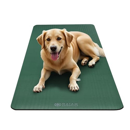 Gaiam Yoga Mat, Pilates & Exercise Mat, Thick Mat 2/5" (10mm) Workout Mat with Easy-Cinch Carrying Strap for Home & Gym Workouts - color: Green