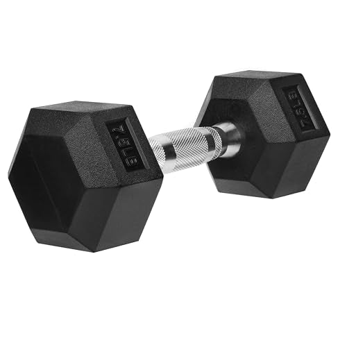 Hex Dumbbells Rubber Coated Cast Iron Hex Black Dumbbell Free Weights for Exercises - style: 7.5 Pounds / Pair