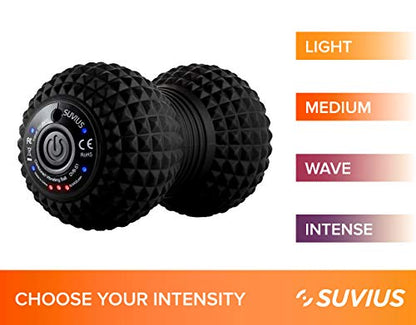 Vibrating Peanut Roller - 4 Vibration Levels - Rechargeable - Muscle Roller for Deep Tissue Massage and Muscle Recovery - Massager for Back, Neck, Foot, Leg, and Body - Black - color: Black