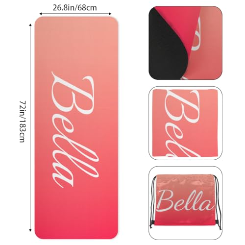 Custom Name Yoga Mat,Personalized Travel Yoga Exercise Mat,Non Slip,Perfect for Kids & Adults,Gradient Color D Series - color: Style 22