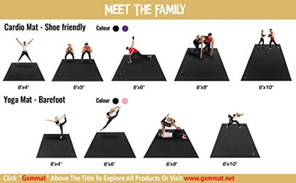 GXMMAT Extra Large Exercise Mat 16'x6'/12'x6'/10'x6'/8'x6'(7mm) - color: Black Real, size: 6*8 FT