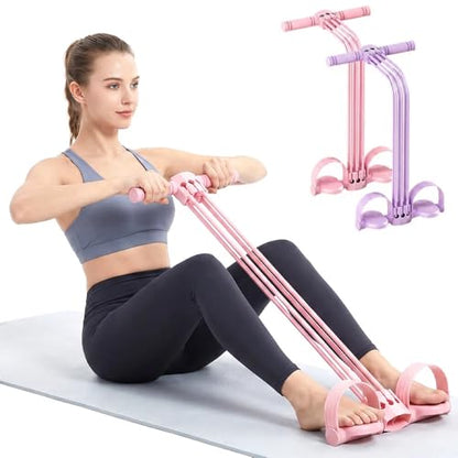 Multifunction Pedal Resistance Bands with Handles for Full Body Home Workout, 2026 Upgrade 6-Tube Elastic Yoga Pedal Puller Resistance Band, Adjustable Tension, Target Abs, Arms & Legs