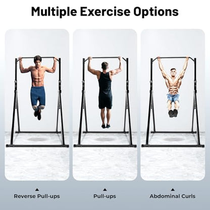 Foldable Power Tower Dip Station Pull Up Bar Station with Adjustable Height Fitness Tower Station Workout Training Equipment for Living Rooms, Bedrooms, Gyms