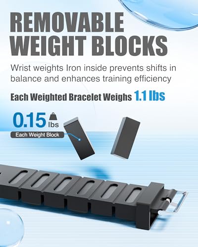 DAILYLIFE Ankle Weights, Pilates Adjustable Ankle Weights for Women Men, Wrist Weights, Leg Weight Straps, 2 lb Hand Weights Set for Home Gym Fitness, Workout, Walking