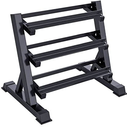 3-Tier Dumbbell Rack Multilevel Weight Storage Organizer for Home Gym, Weight Rack for Dumbbells, Kettlebells, (Rack Only)