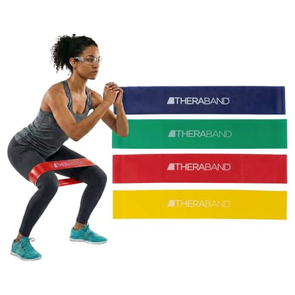 THERABAND Resistance Band Loop Set, Exercise, Workout, Physical Therapy - color: Yellow/Red/Green/Blue, size: 18 inch