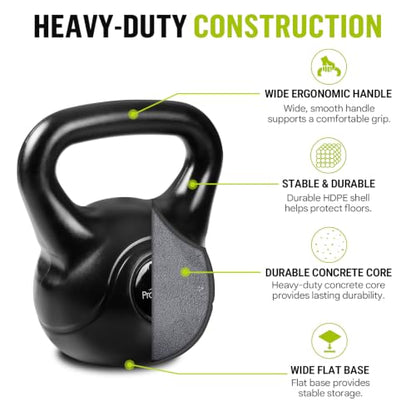 ProsourceFit Vinyl Plastic Kettlebell from 10, 15, 20, 25, 30 and 35 lbs - style: 20lb