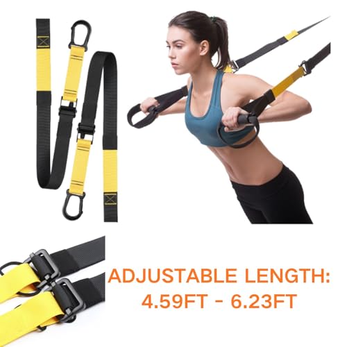 Home Suspension Straps Training Kit, Resistance Trainer Exercise Straps with Handles,Portable Gym Workout, For Strength Training, Full Body Exercise Equipment