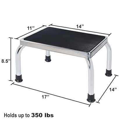 Vaunn Medical Foot Step Stool 350lbs Heavy-Duty Welded Steel Legs, Fully Welded Single Construction Frame, Anti-Skid Rubber Platform