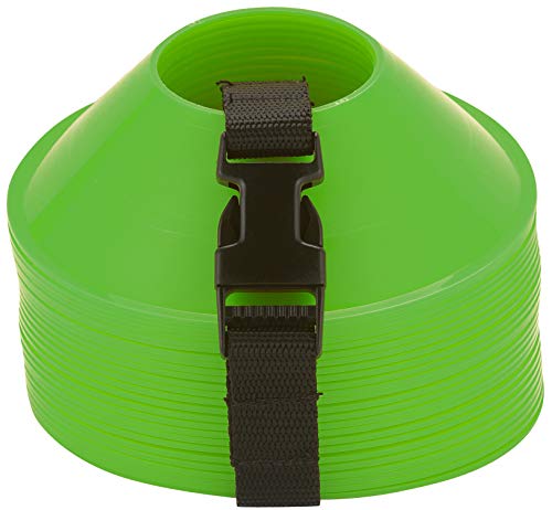 Mini Disc Cones – Set of 25 Agility Cones for Sports Training – Compact Soccer Cones with Carry Strap for Drills & Practice