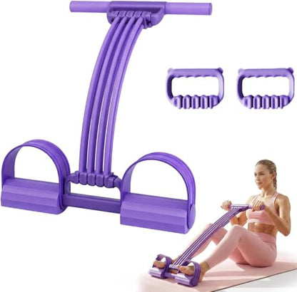 Upgrade Pedal Resistance Bands with Handles, 2026 New Multifunction Tension Rope with 8 Tube Exercise Band, Home Gym Elastic Yoga Pedal Puller Stretch Bands for Full Body Workout, Yoga, Arm - color: Purple